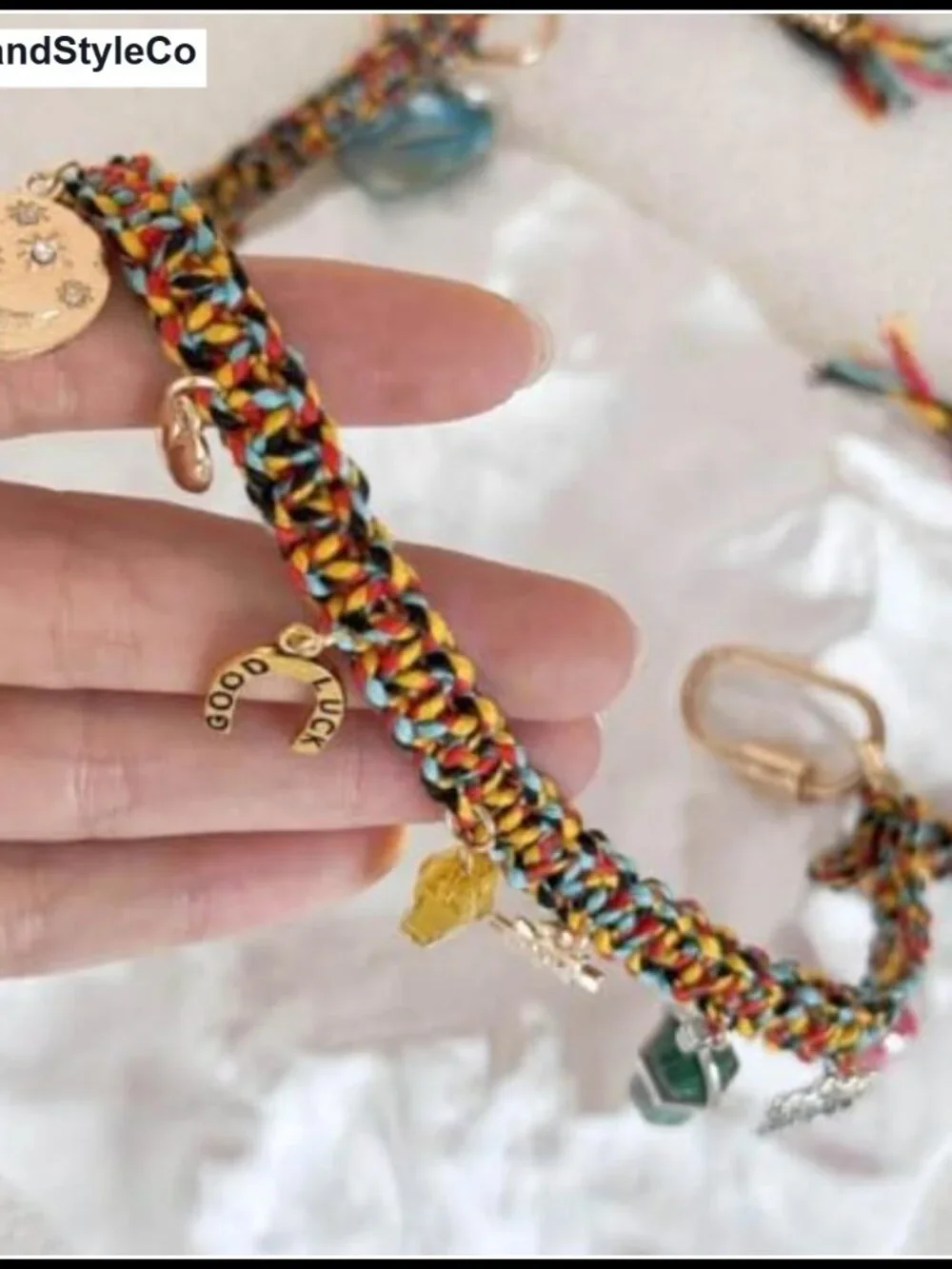 Vintage Beaded Chain Bag Charm Keychain